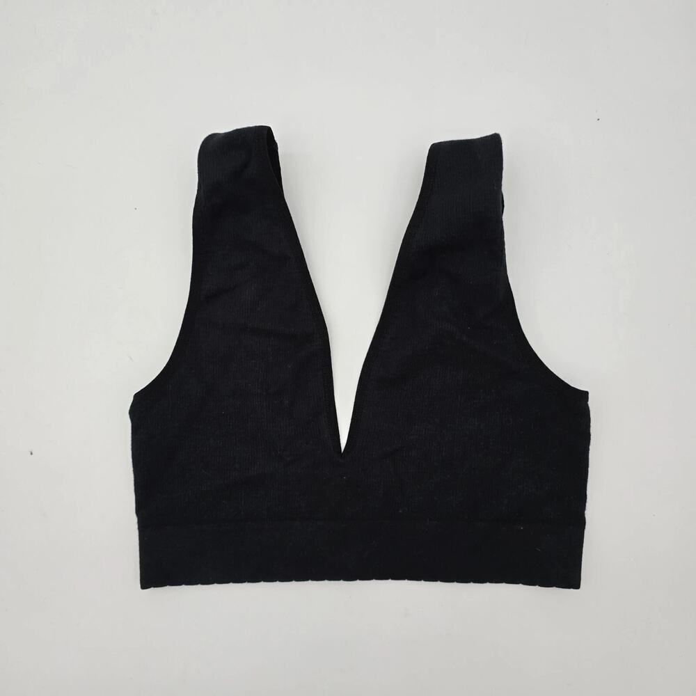 Anthropologie Bra Womens XS Small Modal Ribbed Bralette Punge V Wide Strap